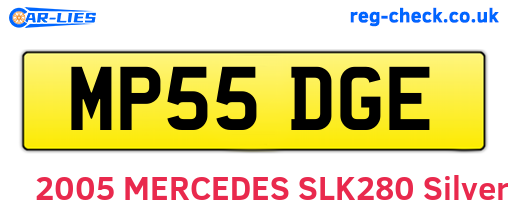 MP55DGE are the vehicle registration plates.