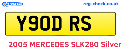 Y90DRS are the vehicle registration plates.