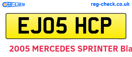 EJ05HCP are the vehicle registration plates.