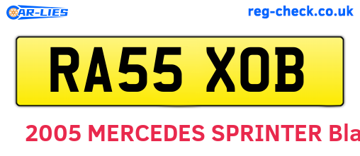 RA55XOB are the vehicle registration plates.