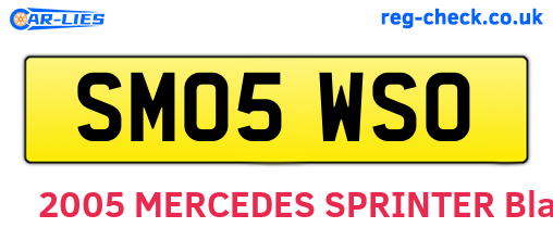 SM05WSO are the vehicle registration plates.