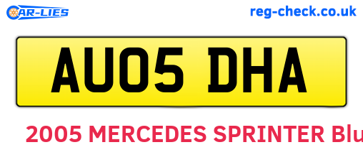 AU05DHA are the vehicle registration plates.