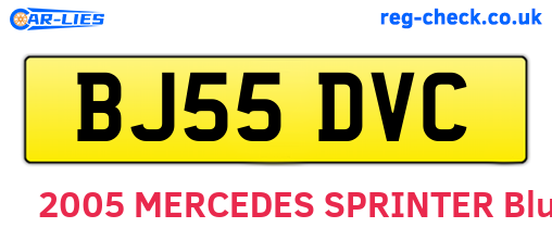 BJ55DVC are the vehicle registration plates.