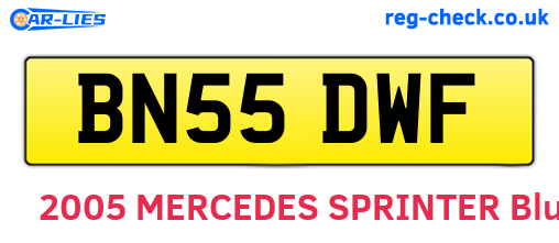 BN55DWF are the vehicle registration plates.