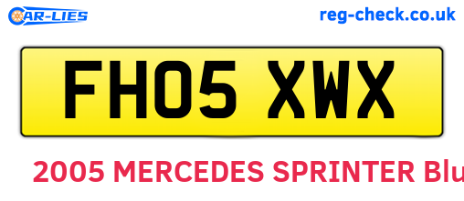 FH05XWX are the vehicle registration plates.
