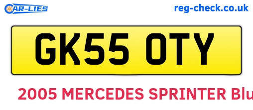 GK55OTY are the vehicle registration plates.