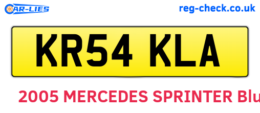 KR54KLA are the vehicle registration plates.