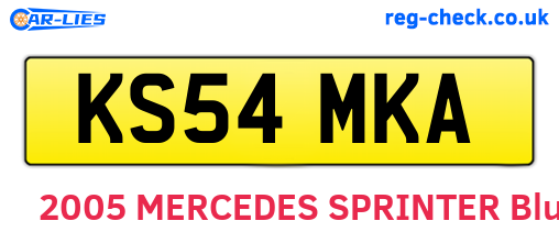 KS54MKA are the vehicle registration plates.