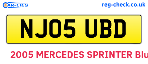 NJ05UBD are the vehicle registration plates.