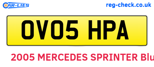 OV05HPA are the vehicle registration plates.