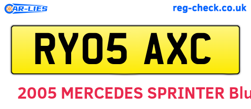 RY05AXC are the vehicle registration plates.