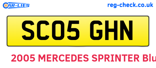 SC05GHN are the vehicle registration plates.