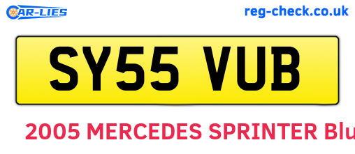 SY55VUB are the vehicle registration plates.