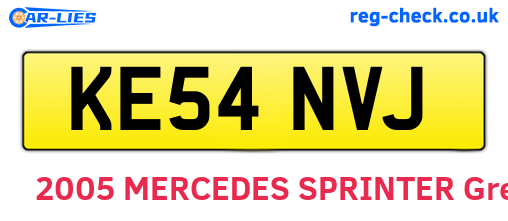 KE54NVJ are the vehicle registration plates.