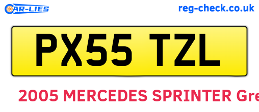 PX55TZL are the vehicle registration plates.