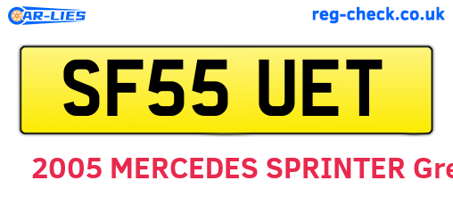 SF55UET are the vehicle registration plates.