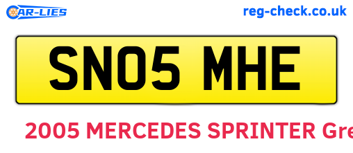 SN05MHE are the vehicle registration plates.