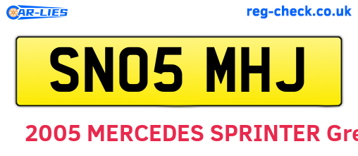 SN05MHJ are the vehicle registration plates.