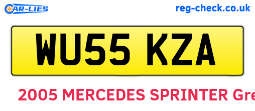 WU55KZA are the vehicle registration plates.