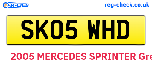 SK05WHD are the vehicle registration plates.