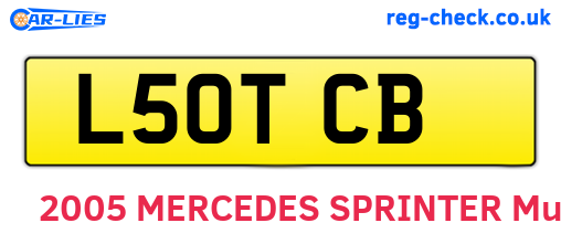 L50TCB are the vehicle registration plates.