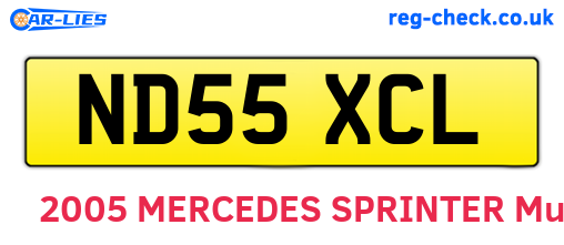 ND55XCL are the vehicle registration plates.