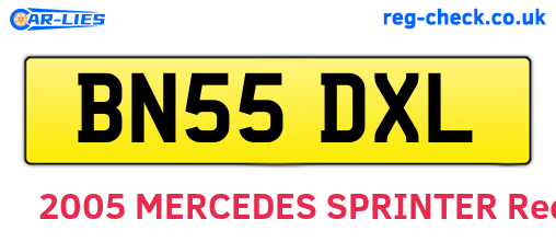 BN55DXL are the vehicle registration plates.