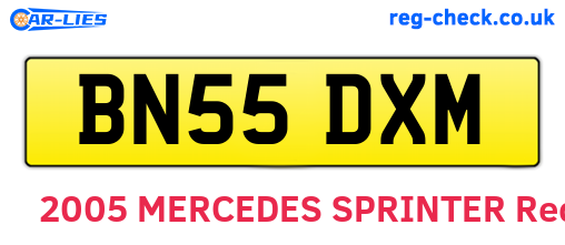 BN55DXM are the vehicle registration plates.
