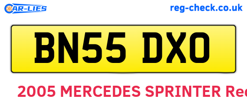 BN55DXO are the vehicle registration plates.