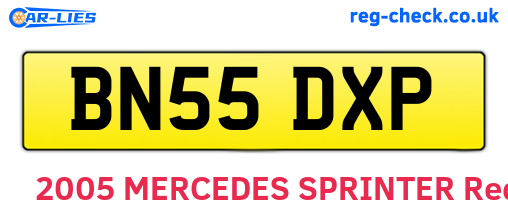 BN55DXP are the vehicle registration plates.