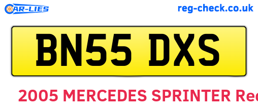 BN55DXS are the vehicle registration plates.