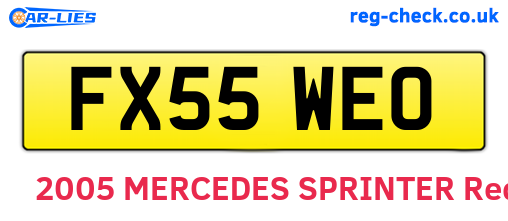 FX55WEO are the vehicle registration plates.