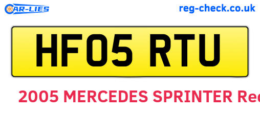 HF05RTU are the vehicle registration plates.