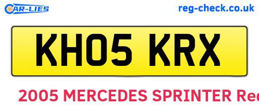 KH05KRX are the vehicle registration plates.