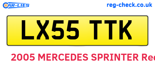 LX55TTK are the vehicle registration plates.