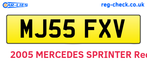 MJ55FXV are the vehicle registration plates.