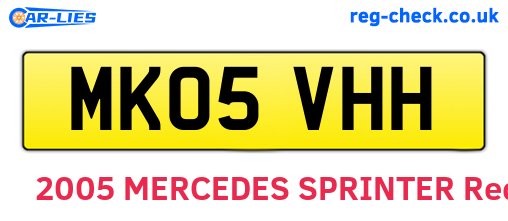 MK05VHH are the vehicle registration plates.