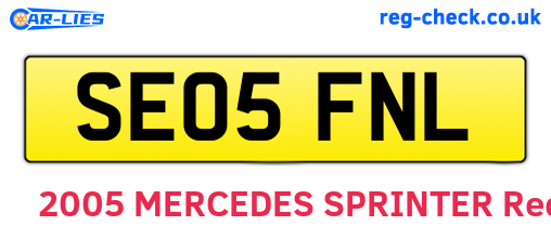 SE05FNL are the vehicle registration plates.