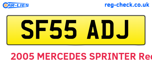 SF55ADJ are the vehicle registration plates.