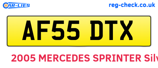 AF55DTX are the vehicle registration plates.