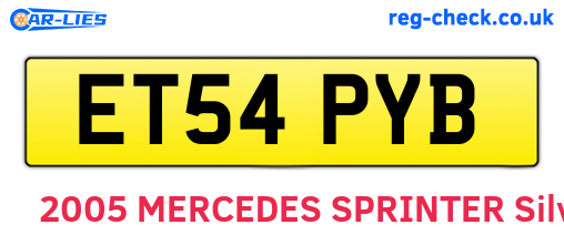 ET54PYB are the vehicle registration plates.