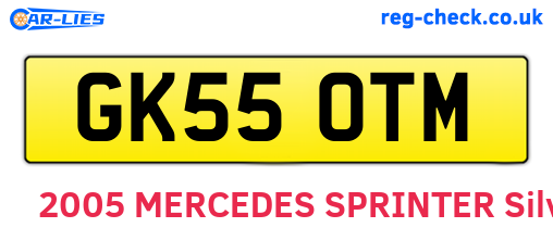 GK55OTM are the vehicle registration plates.