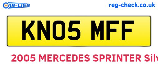 KN05MFF are the vehicle registration plates.