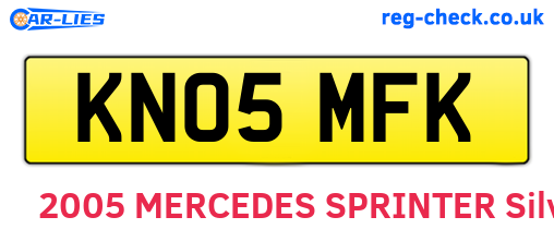KN05MFK are the vehicle registration plates.