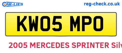 KW05MPO are the vehicle registration plates.