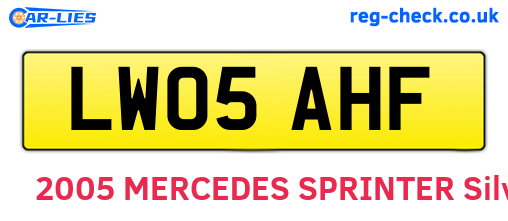 LW05AHF are the vehicle registration plates.
