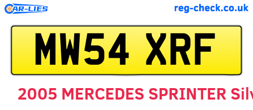 MW54XRF are the vehicle registration plates.