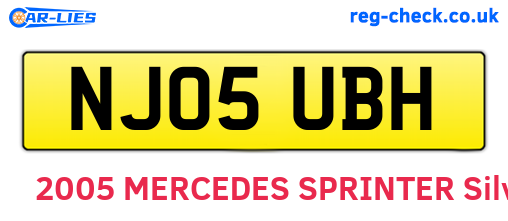 NJ05UBH are the vehicle registration plates.