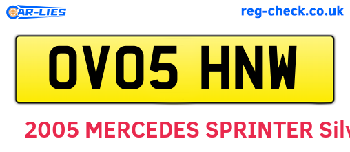 OV05HNW are the vehicle registration plates.