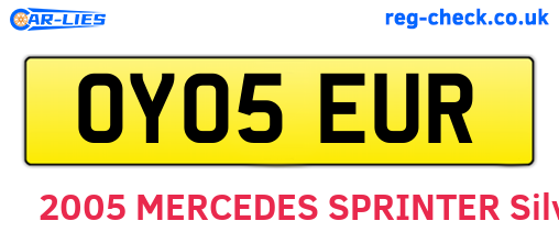 OY05EUR are the vehicle registration plates.